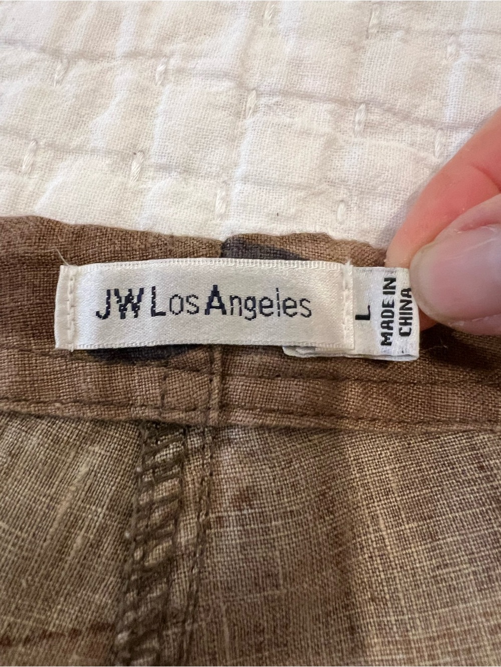 Johnny Was Shorts Womens Large Brown Camo Embroidered Linen Drawstring Pockets - Picture 7 of 14